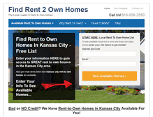 Tablet Screenshot of findrent2ownhomes.com